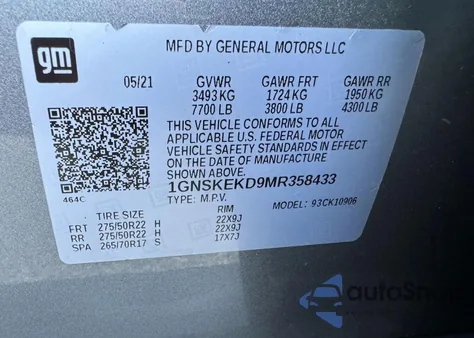 1GNSKEKD9MR358433